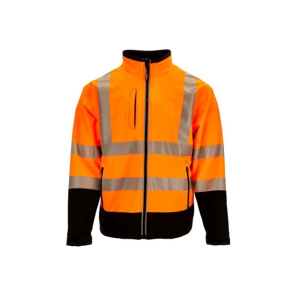 Refrigiwear Men's HiVis Softshell Insulated Jacket, 2XL, Black/Orange 9291RBOR2XLL2 - main